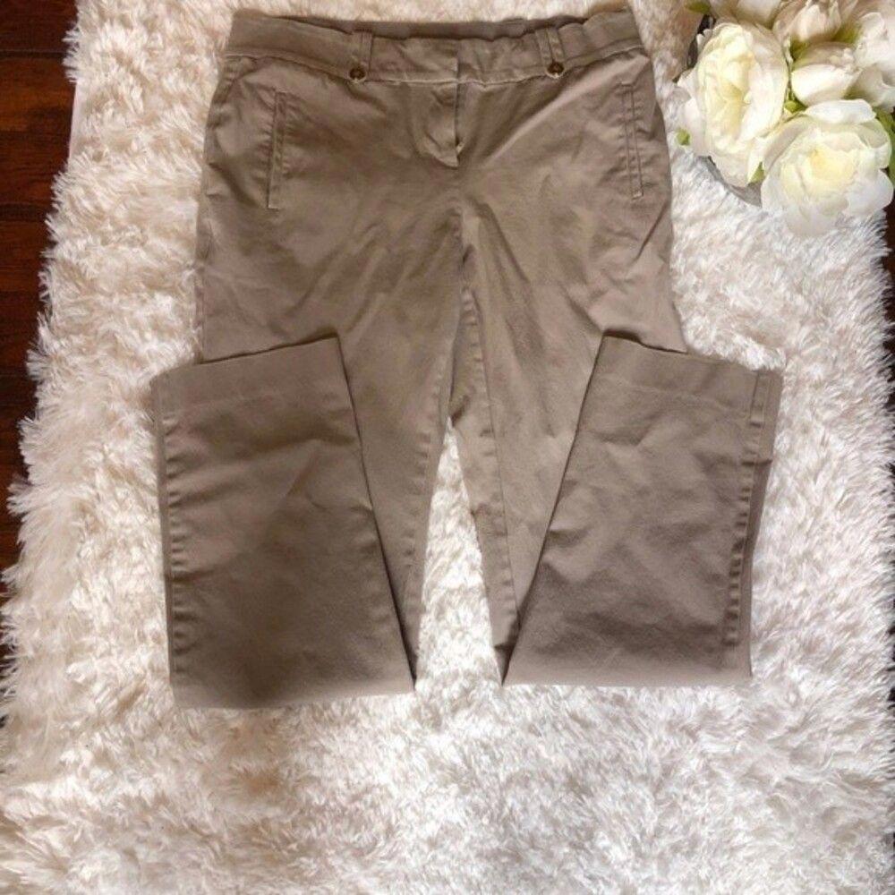 Alfani Khaki Casual Stretchy Pants - Size 10 with Elastic Waistband